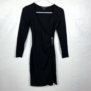 French Connection Bodycon Faux Wrap Dress Zipper sz 4